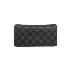 Pre-owned Louis Vuitton Damier Graphite coated canvas Small Leather Goods Brazza Wallet black/grey checkerboard Very Good S014260409088