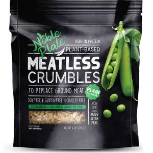 Meatless Crumbles, Soy Free, Non-GMO, Vegan, 45g Protein, 0g Net Carb, Plant-Based Vegan Meat Substitute, Made in USA, Wholesome Provisions, 170g (Plain, 1 Pack)
