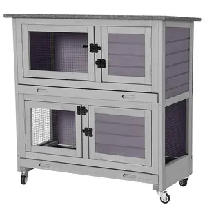 Aivituvin Outdoor Indoor Bunny Hutch With Wheels-AIR77 Aivituvin Outdoor Indoor Bunny Hutch With Wheels-AIR77