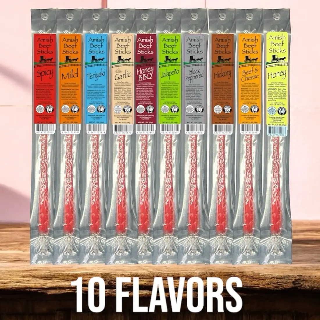 Beef Snack Sticks Sampler - Individually Wrapped Beef Snack Sticks - High Quality Meat Snack