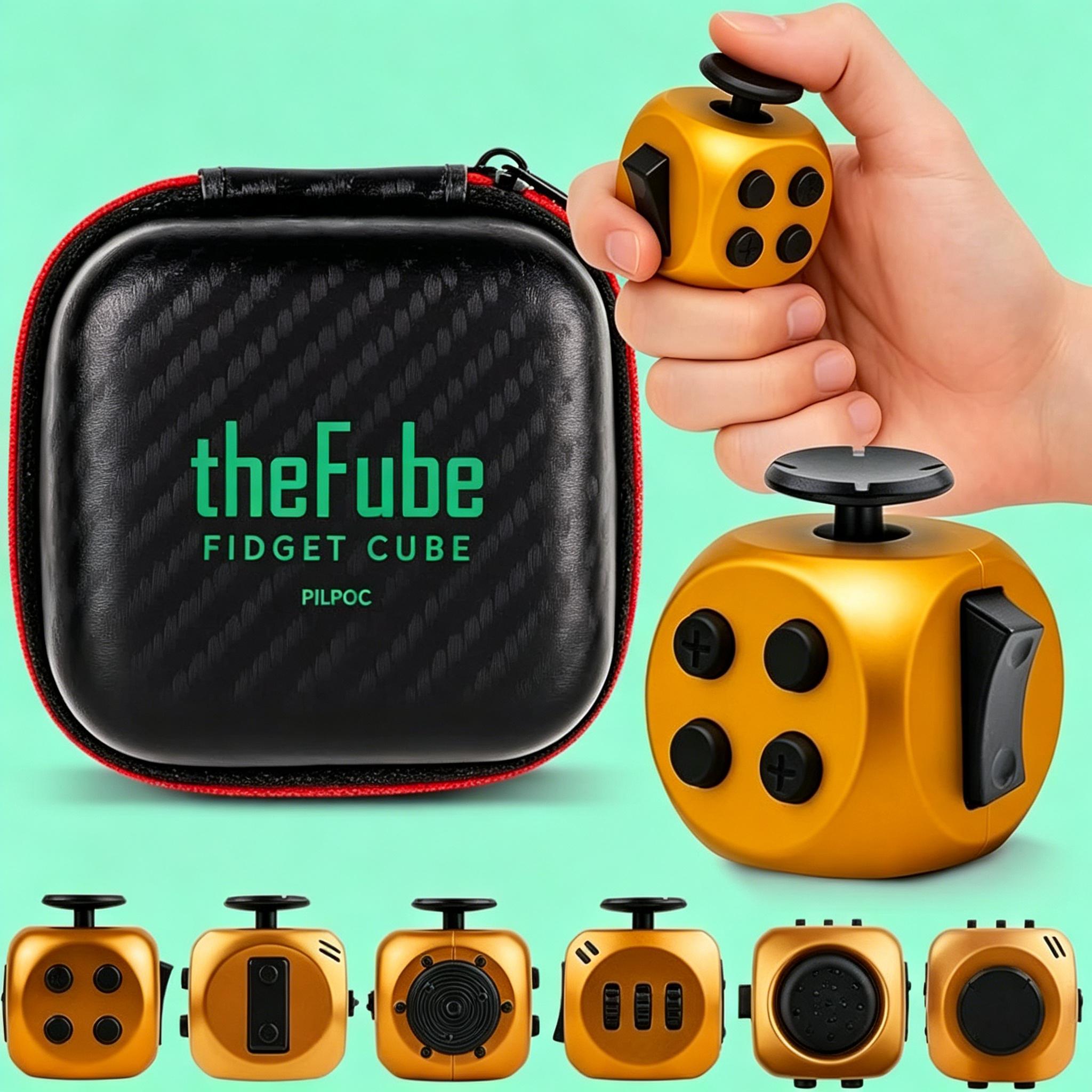 Infinity Stress Relief Cube for Adults & Kids | 6-Sided Fidget Toy, Boosts Concentration & Mindfulness, Silent & Audible Modes, Includes Portable Carry Case