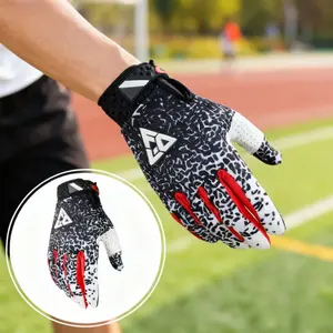 Polka Dot Sports Gloves, Breathable Full Finger Design, Casual Outdoor Sport Wear, Perfect for Various Activities