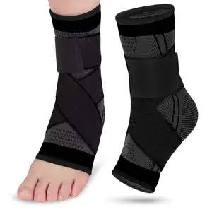 Adjustable Ankle Brace Compression Sleeve for Men Women, 1 Piece Arch Support Foot Stabilizer Elastic Ankle Wrap for Plantar Fasciitis, Achilles Tendonitis, Pain Relief, Sprain Recovery & Sports
