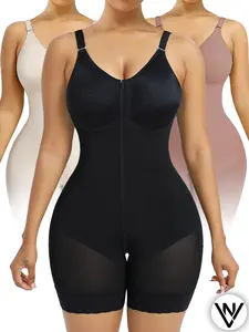 VN Fajas Para Mujer Faja Waist Trainer Full Body Shapewear for Women Faja Body Shaper Comfortable Fit Butt Lifter Shaper with Zipper Tummy Control Bodysuits Crotch Detachable Shoulder Strap Ultra Stretch Fabric Customizable Fit Zip-Up Comfort Breathable
