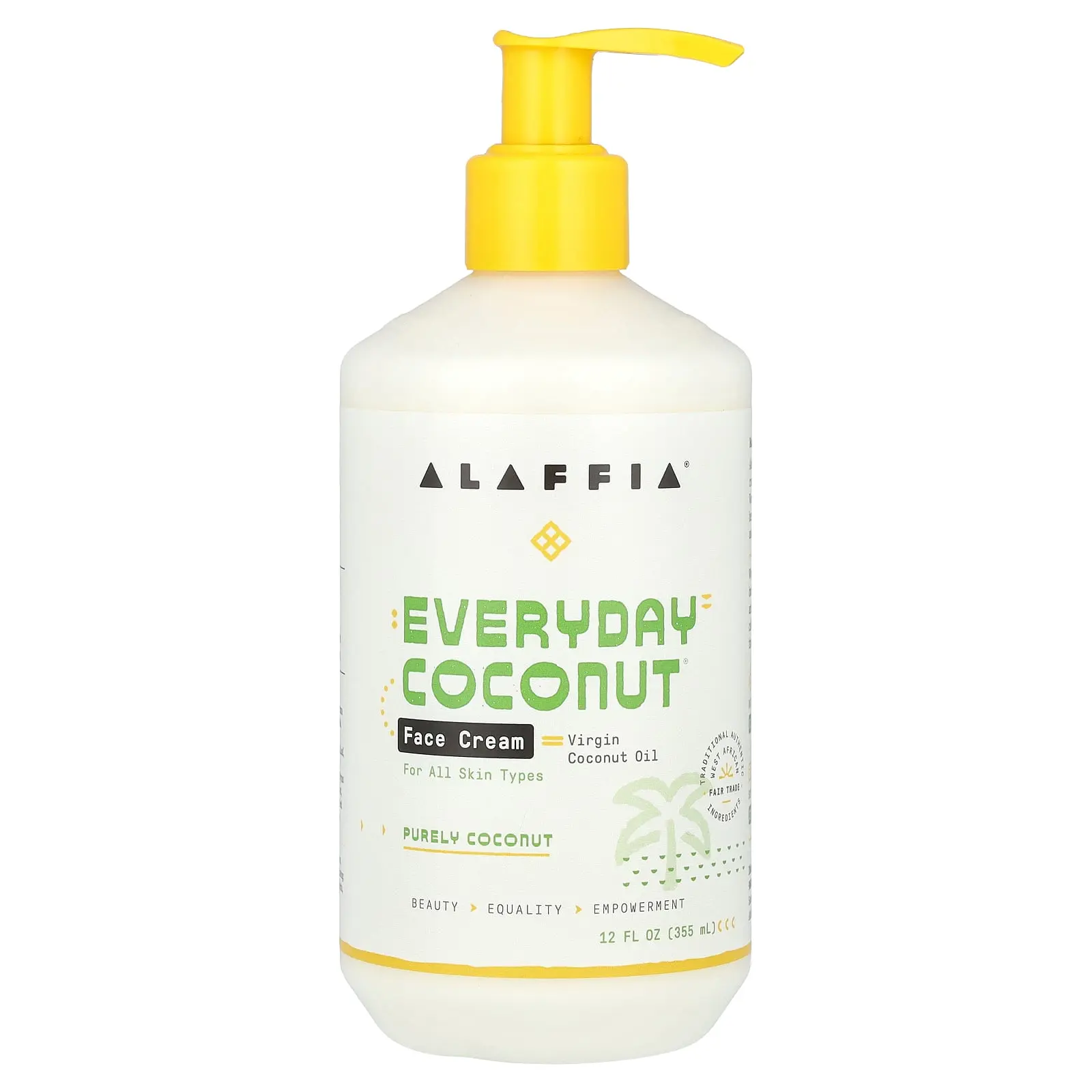 Alaffia Everyday Coconut, Face Cream, Purely Coconut, 12 fl oz (355 ml)