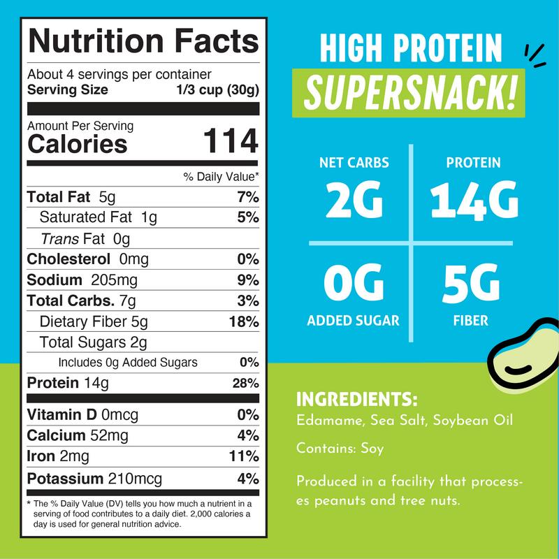 The Only Bean - Crunchy Roasted Edamame Beans (Sea Salt) - Keto Snack, High Protein, Healthy Snacks, Low Carb, High Fiber, Gluten-Free & Vegan (4.0oz) (3 Pack)