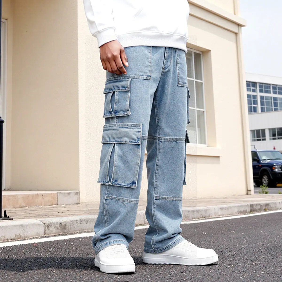 GINGTTO Men's Baggy Jeans Loose Hip Hop Wide Leg Denim Pants with Cargo Pockets GINGTTO Men's Baggy Jeans Loose Hip Hop Wide Leg Denim Pants with Cargo Pockets