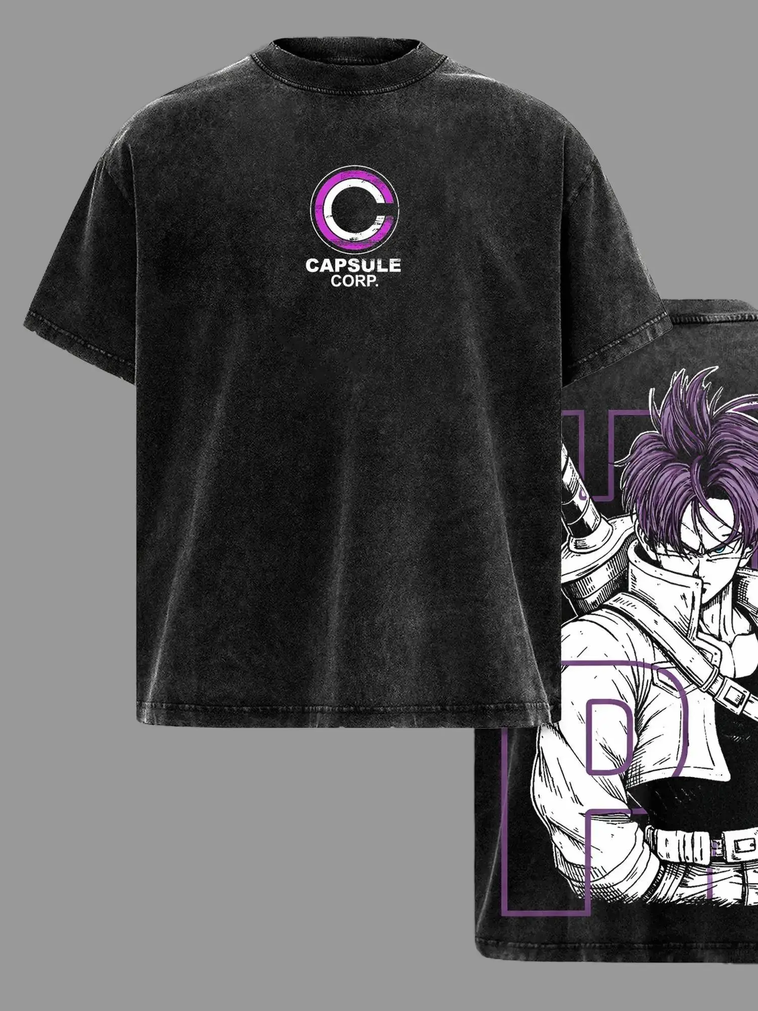 Trunks - DBZ Graphic Tee Vintage Washed Shirt Unisex Streetwear Anime Shirt Future Trunks Saiyan Tee DBZ Z Shirt Gift for Anime Lovers DBZ Fans