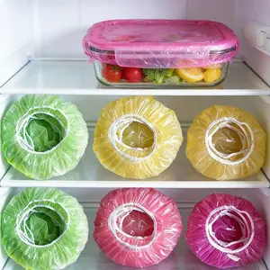 Elastic Plastic Food Storage Covers 60/120pcs Reusable Colorful Stretchy Plate Cover Translucent