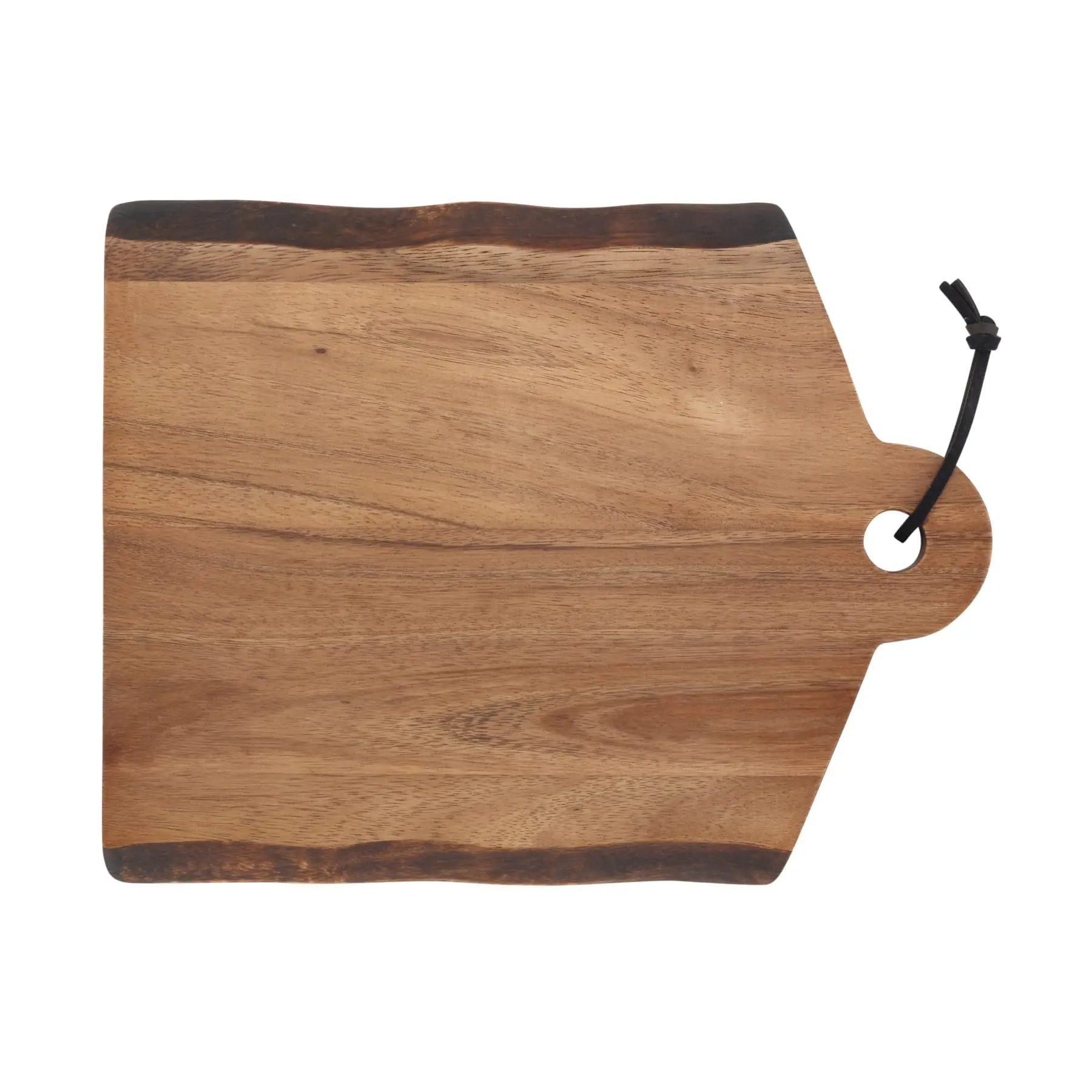 14-inch Rectangle Wooden Chopping Board - Leather-Trimmed Kitchenware Accessory for Cheese Preparation (14x11in Size), 14-Inch Chopping Boards, Rectangle Chopping Boards