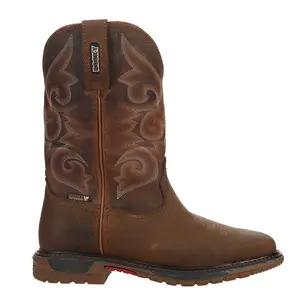 Rocky Womens Original Ride Flx Embroidered Pull On Waterproof Soft Toe  Work/Duty - Brown