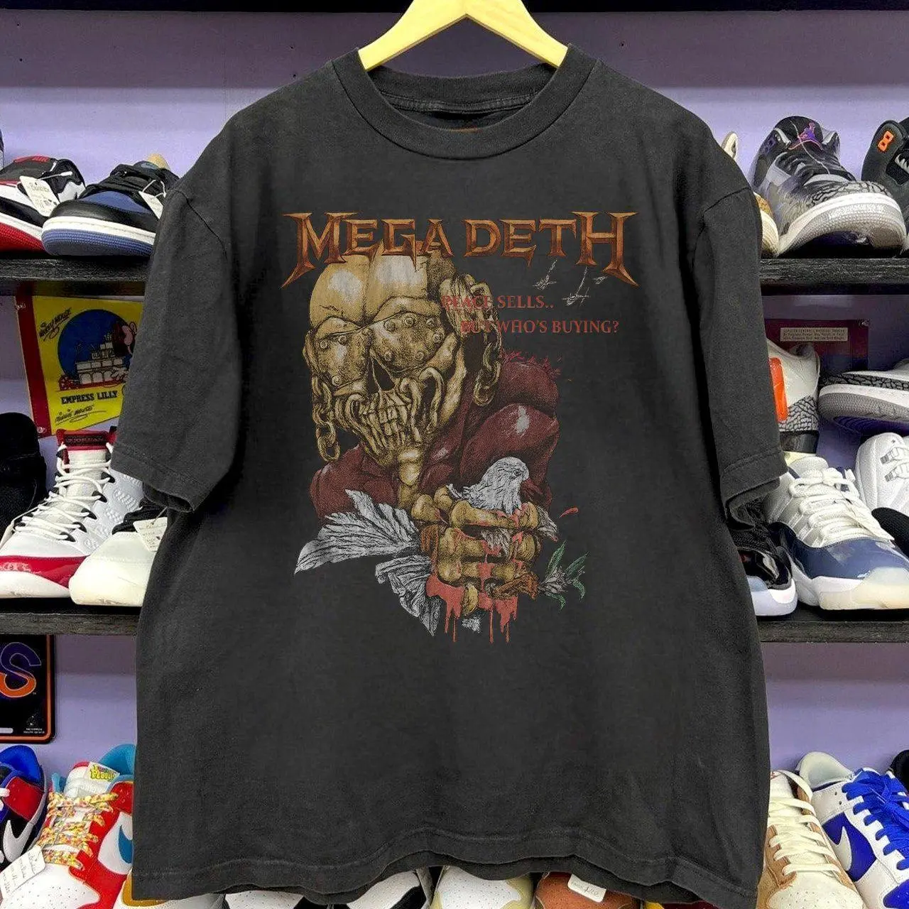 Megadeth Peace Sells Shirt, Vintage Thrash Metal Band Tee, Heavy Metal Graphic T Shirt, Retro Rock Concert Tee, 90s Music Shirt, Unisex Oversized Tee Shortsleeve
