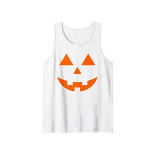 Spooky Jack O Lantern Tank Top, Halloween Party Pumpkin Patch Top, Autumn Fall Outfit, Grapic Tee