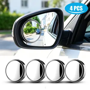 4PCS Car Blind Spot Mirrors, 360° Rotatable HD Convex Wide Angle Rear View Mirror, Waterproof Stick-On Auxiliary Safety Mirror for All Vehicles