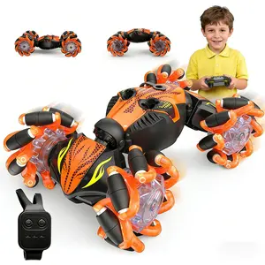 Gesture Sensing RC Stunt Car, Hand Controlled Remote Control Twist Cars with Light & Music, 4WD 360 °   Rotate Transform Drift, Cool Birthday presents and Ideas Gifts for Kids Age 6 7 8 9 10 11 12 YearsOld