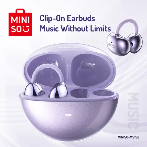 MINISO MS192 Open-Ear Multifunctional True Wireless Bluetooth 5.4 Earbuds, Noise Canceling Headset with Mic, 48H Playtime, 20kHz Audio, Waterproof Plastic Headphone for Sports, Glasses Wearers