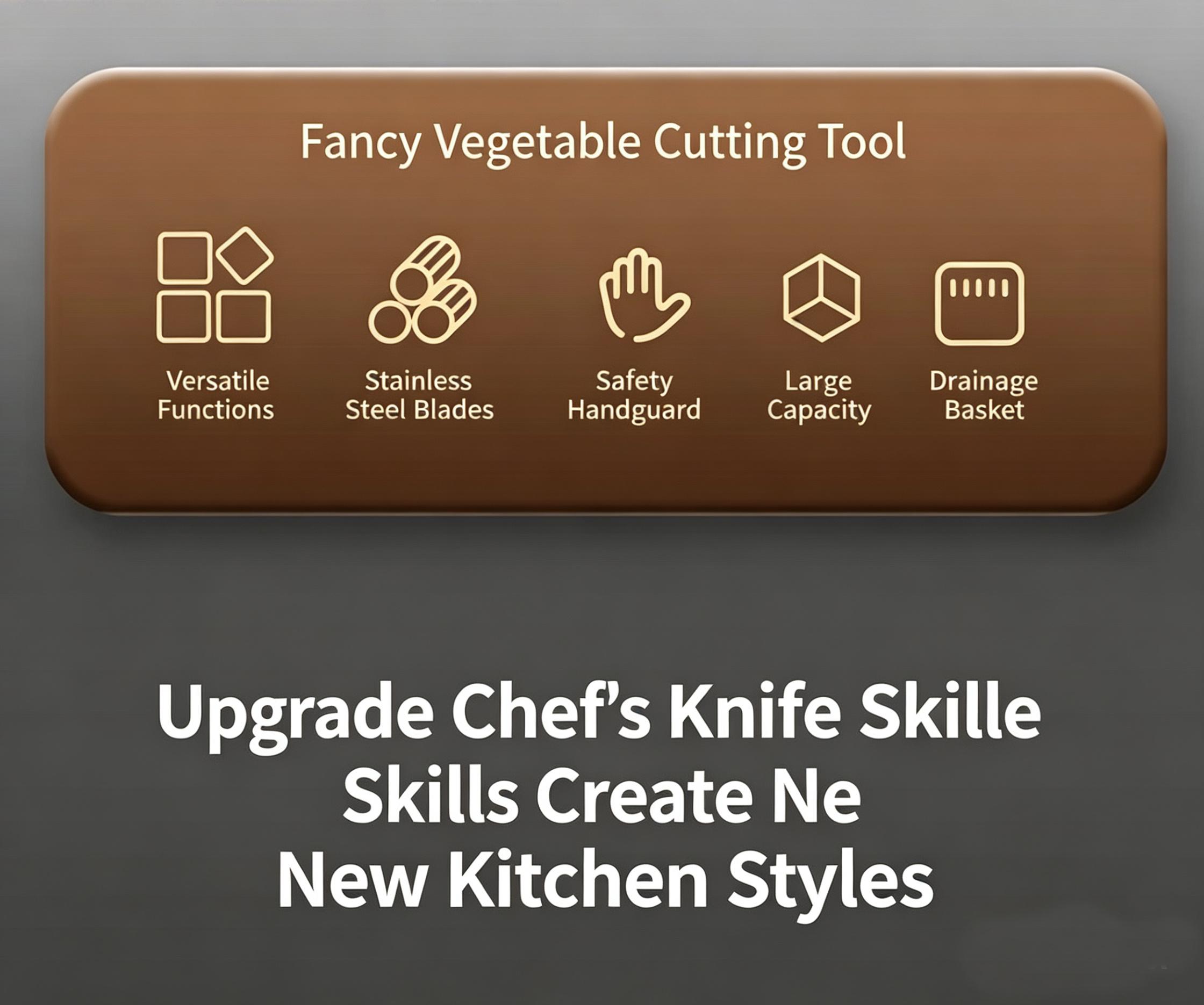 Multifunctional Vegetable Chopper, Kitchen Mandoline Slicer for Potato, Carrot & Cucumber, Easy Food Dicer Cutter Shredder Grater with Stainless Steel Blades, Time-Saving Cooking Tool for Home & Commercial Use