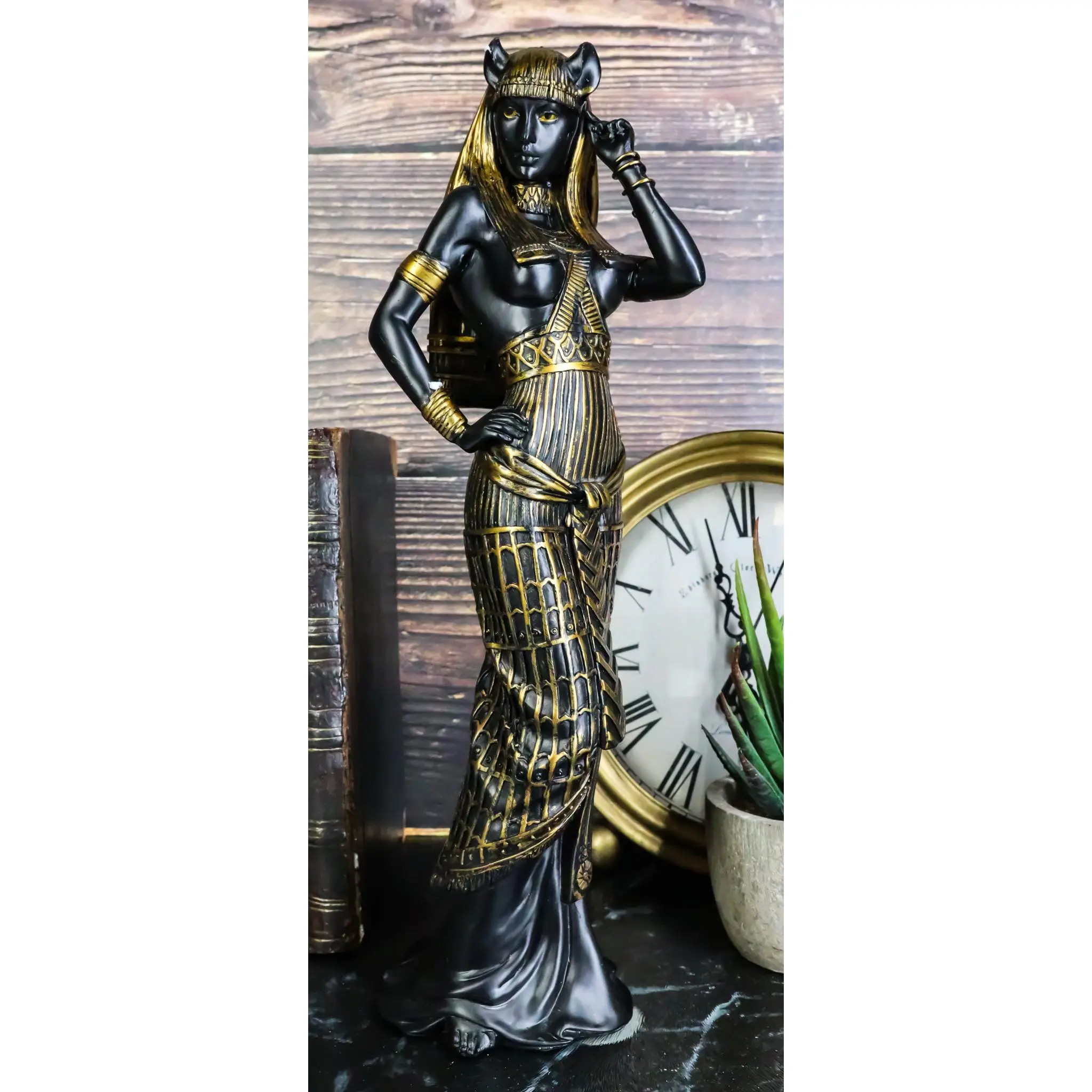 Ebros Gift Egyptian Goddess Bastet Cat in Sensual Human Form Figurine 10.75"H