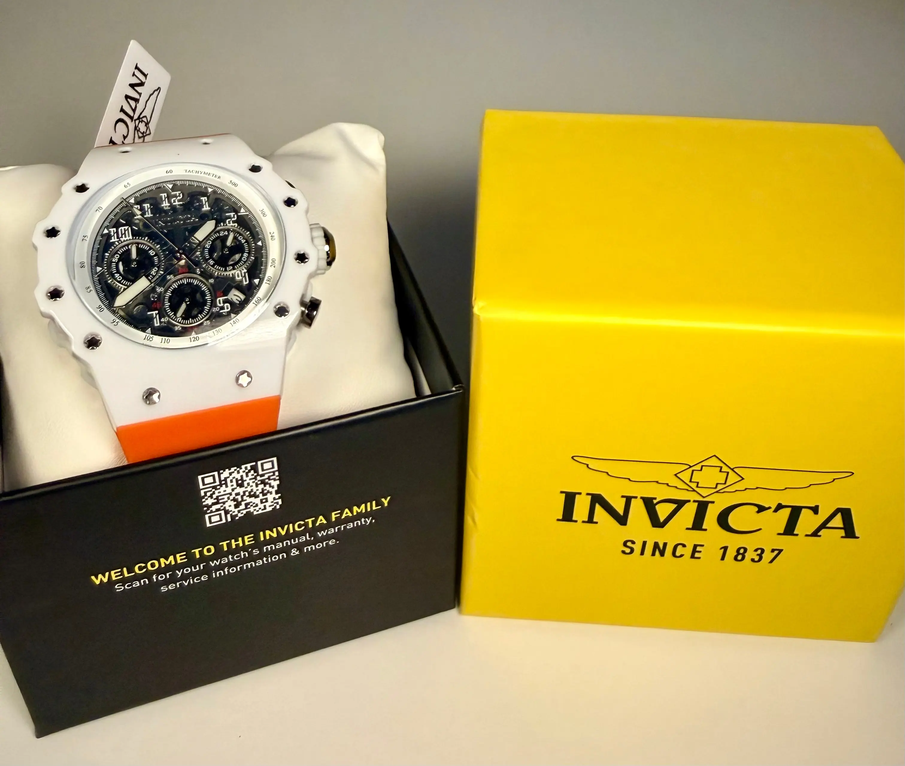 Invicta Racing Vaulthan 43.5mm Orange Silicone Chronograph Men Watch 69672 New