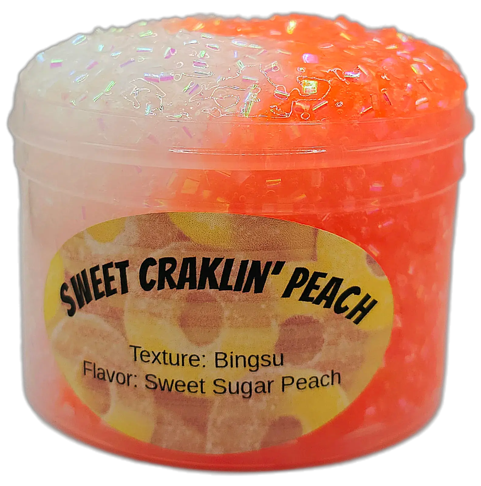 New - Sweet Craklin' Peach bingsu slime great for ASMR and stress relief