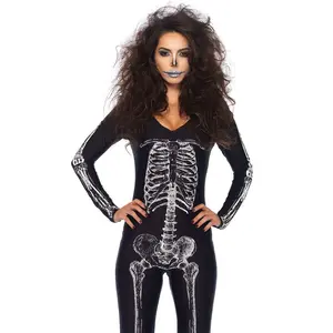 X-Ray Skeleton Catsuit with Zipper Costume