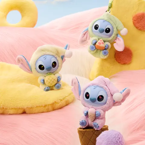 Disney Unisex Whimsical Plush-and-Vinyl Stitch Figure Keychain Blind Box - 1 in 6 Chance, 1:96 Hidden Odds, Eat Before Sleep Themed, Party/Cute Bag Decoration, Birthday Gift, Collectible Dress-Up Accessory