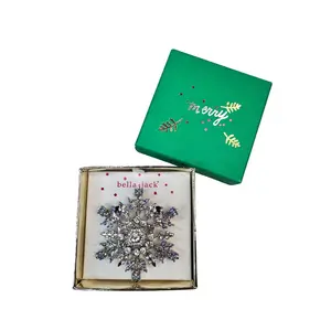 Bella Jack Snowflake Brooch Silver Tone Blue Clear Crystal 2020s