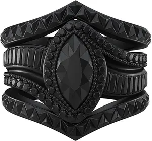 Silicone Rings for Women - Marquise with 2 Stackable Rings