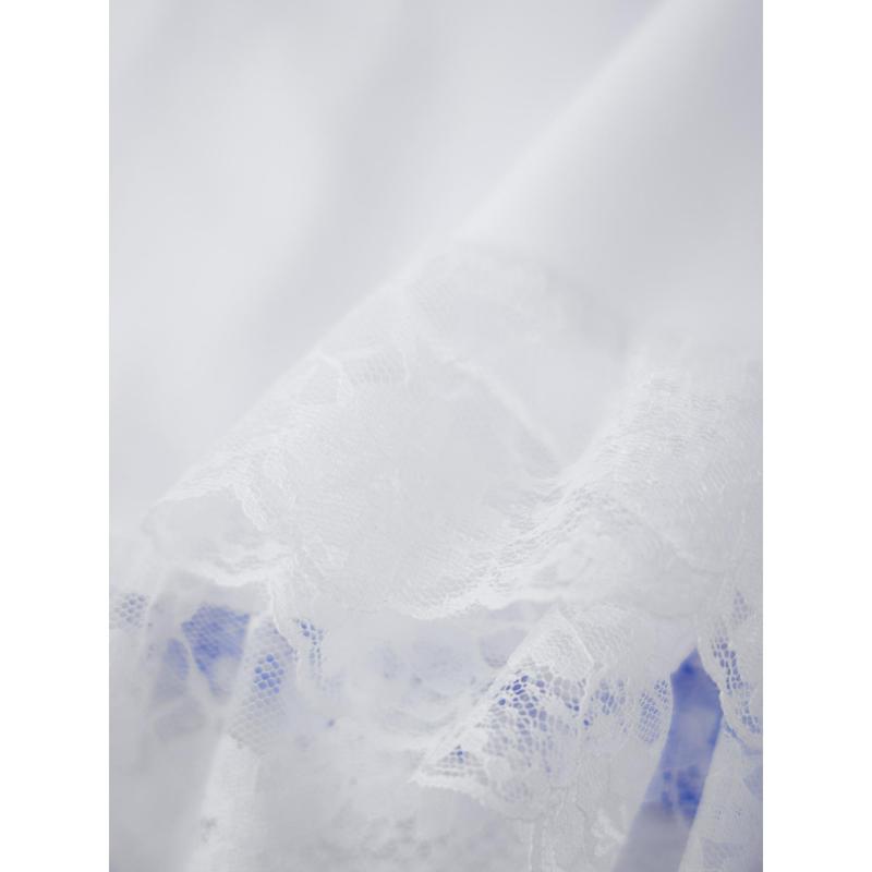 Women's Cosplay Sweetie Costume Short Puff Sleeve Lace Hem Plaid Corset Party Dress