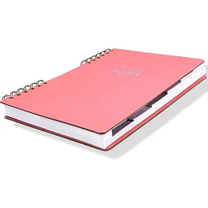 Spiral Notebook with Tabs 8"x10" Hardcover Spiral Notebook with Divider 5 Subject Notebook College Ruled Large Spiral Notebooks for Work Professional Organizer Notebooks for Note Taking