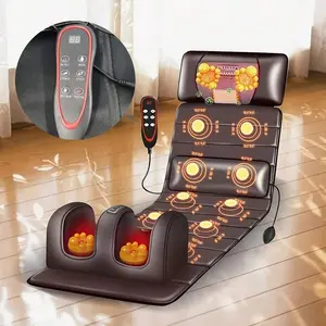 2026 New Model 1 Set Of Large Full-Body Heating Massager With Neck And Foot Device And Massage Headrest, Lumbar Mat, Timer Vibration Massager, Comfortable And Wear-Resistant, Non-Slip Bottom, Easy To Store, Suitable For Home And Office Take A Nap