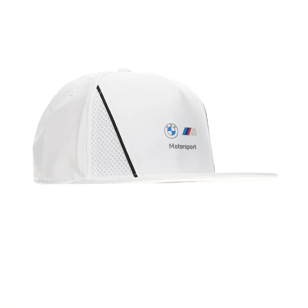 PUMA Mens Bmw M Motorsport Flat Brim Snap Back Casual - White