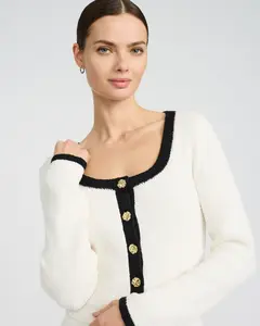 Express Tipped Novelty Button Sweater Lady Jacket