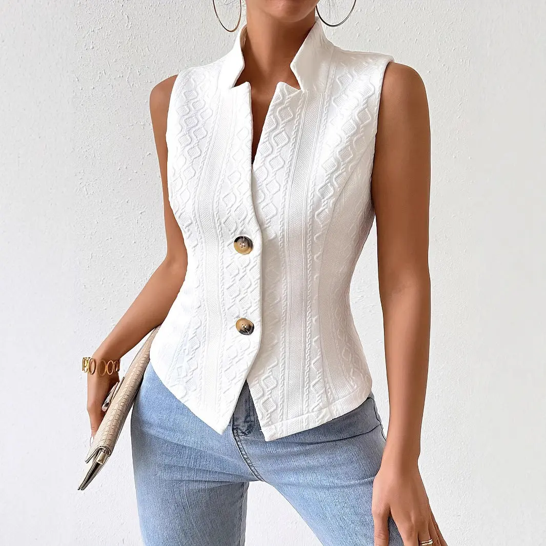 ura Tailored Sleeveless Blazer Vest