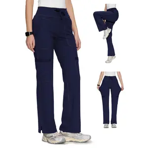 COZY SCRUBS Yoga Scrub Pants for Women Soft Stretch Mid Rise Straight Leg Cargo Bottom with Drawstring,5 Pockets,summerwins,summeroutfits,vacationoutfits,beachoutfits