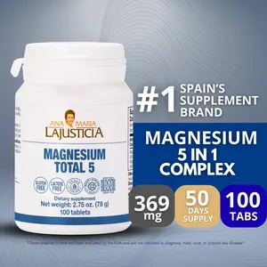 Ana Maria Lajusticia Magnesium Complex 5 in 1 - Total 5 100 Tablets Supports Energy Metabolism, Normal Protein Synthesis, Psychological Function Healthcare Supplement Magnesium Citrate magnesium carbonate