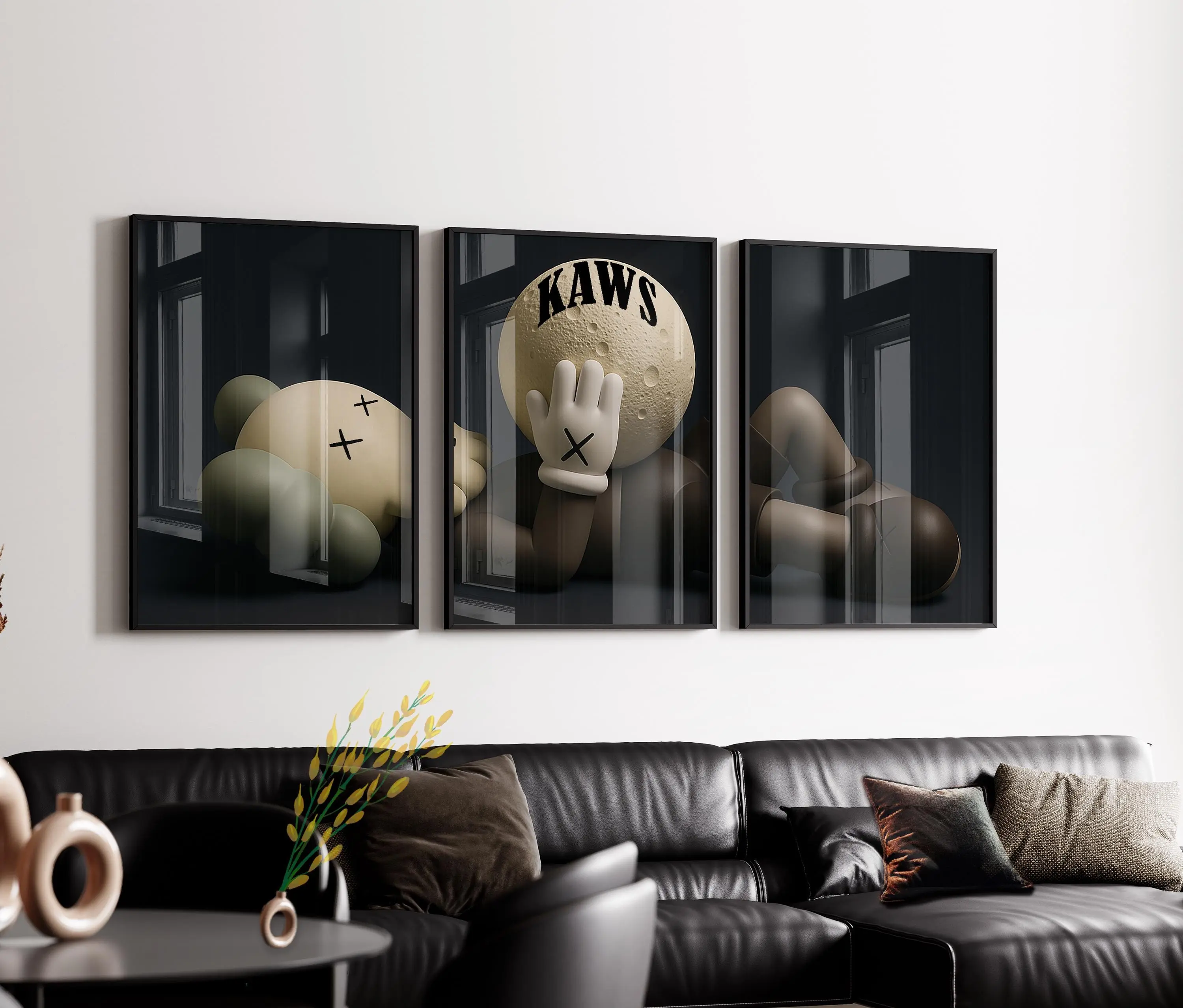 KAWS Graffiti Poster Set of 3: Hypebeast Sneaker Art (No Frame)