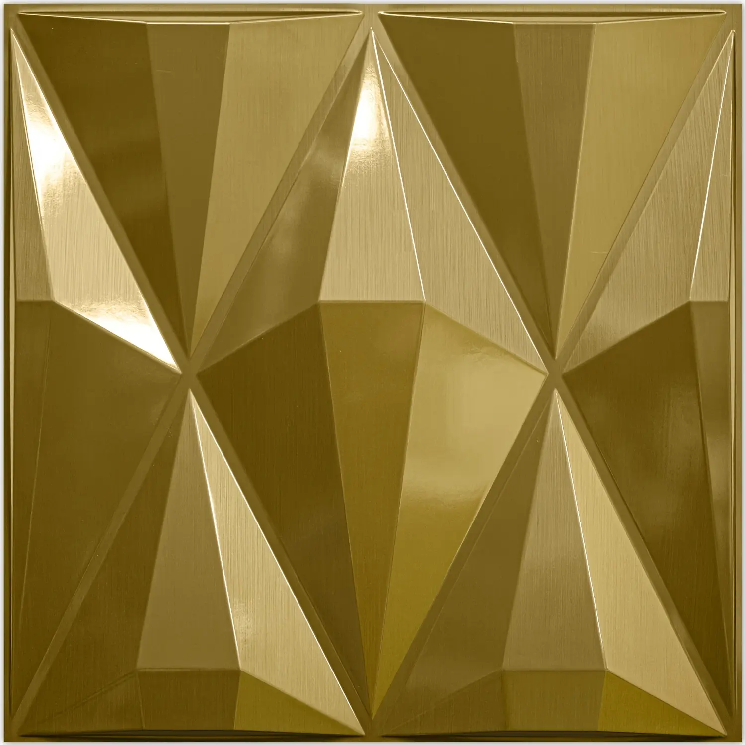 New 12 PCS, 32 SqFt Gold Diamond 3D Wall Panels - Easy Peel and Stick Installation, Unique 3D Textured Design, Perfect for Interior Wall Decoration and Enhancement - Large Coverage Area, Premium PVC Material, Luxurious Gold Colo