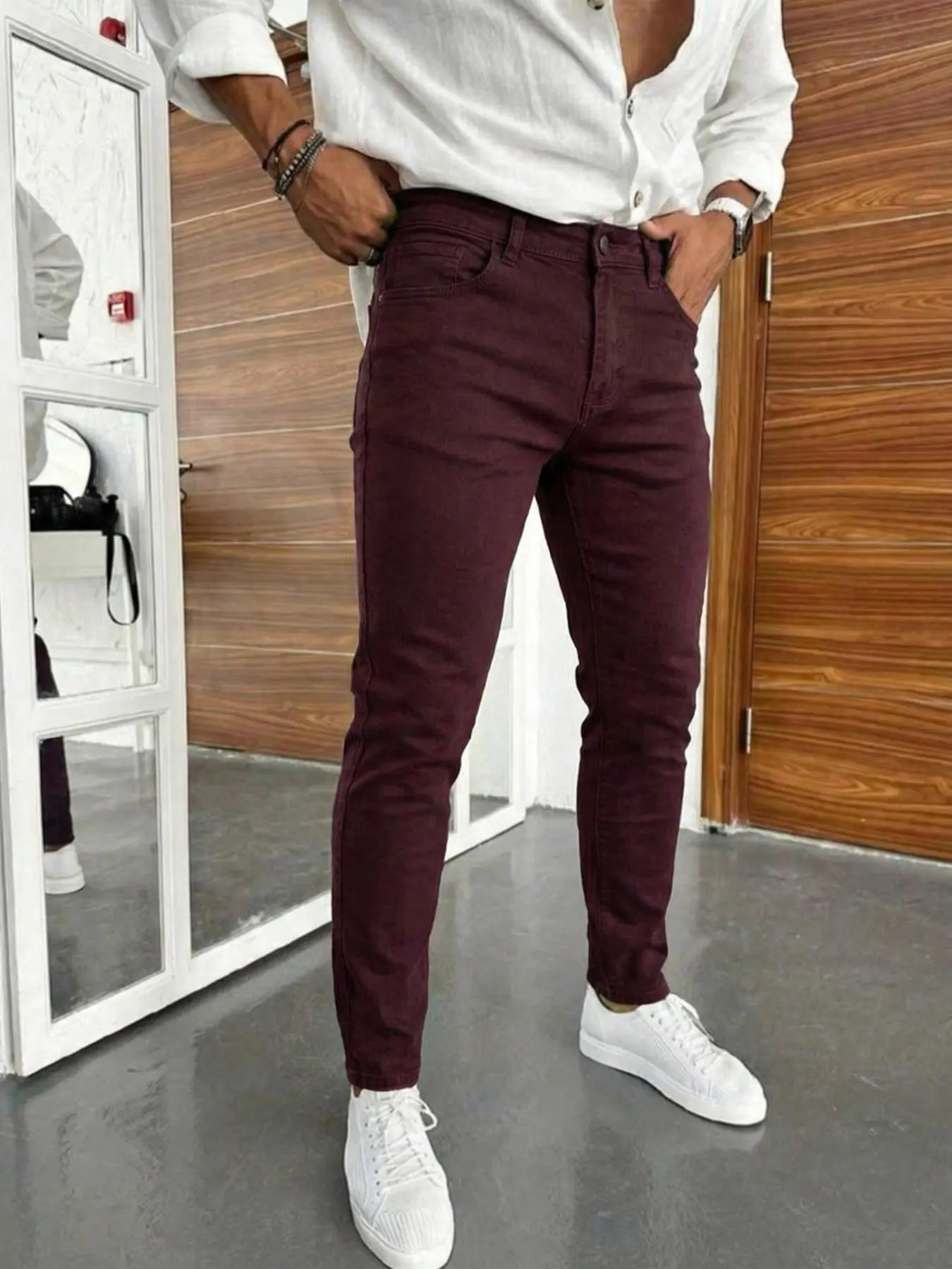 Men's Slim Fit Stretch Jeans Pants, Comfortable Casual Wear, Fashion Durable Design, Perfect for Daily Use, High-Quality Denim Fabric