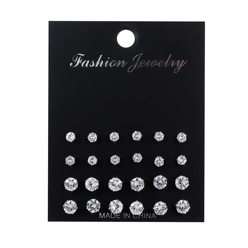 12-Count Ear Studs Set - Unisex Casual Earrings with Simple Elegant Designs, Secure Butterfly Backs, Ideal for Work & Parties (Festive & Party Supplies Gift)