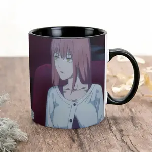 2026 New Model Mug for Home and Office Use Makima at cinema with popcorn Pattern Design Large Capacity High-Temperature Resistant Water Cup Tea Cup