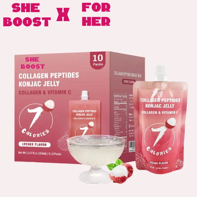 Collagen Jelly, Zero Sugar Zero Fat Konjac Collagen, Suitable for Skin Collagen Boost, 10 packs