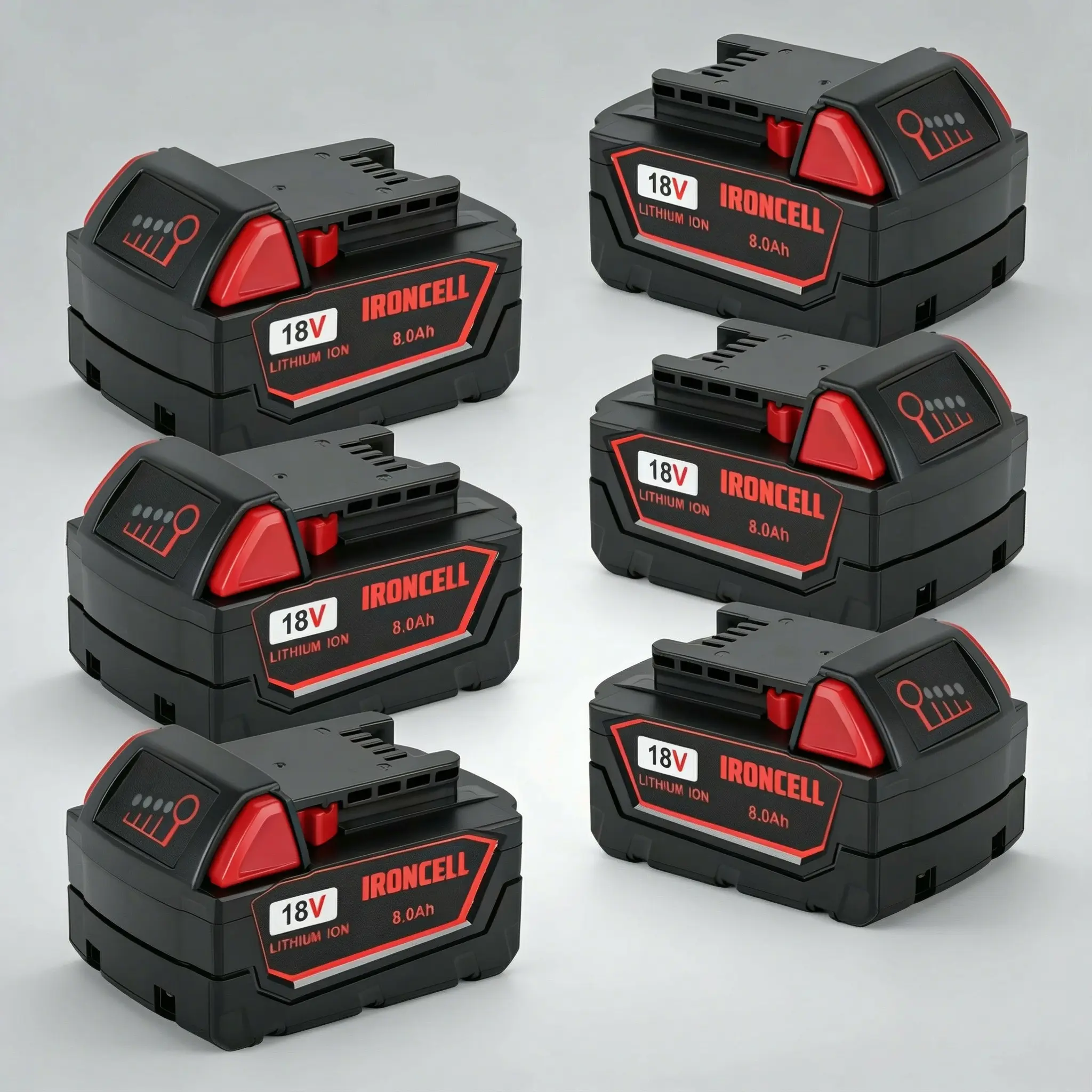 IRONCELL Upgrade High Capacity 8.0Ah Replacement for Milwaukee m18 Battery Lithium Compatible with 18 Volt Milwaukee 18V Battery 48-11-1810 48-11-1820 48-11-1840 48-11-1850 48-11-1828 48-11-1860 Cordless Power Tools