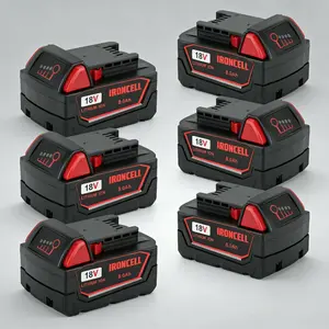 2 Packs 18V 8.0Ah Replacement Battery for Milwaukee M-18 48-11-1865 48-11-1850 Cordless Tools Compatible Lithium-ion 8000mAh m-18