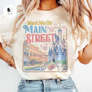 Youth & Adult Shirt Meet Me On Main Street Comfort Colors/Gildan Tee Trip Matching Tees Retro Main Street USA Shirt Girls Trip, Graphic shirt, Gift Birthday