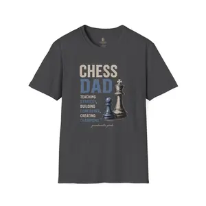 Men's Knit Drape Breathable Casual Chess Dad T-Shirt - Grandmaster Goods "Your Best Move" Print Tee