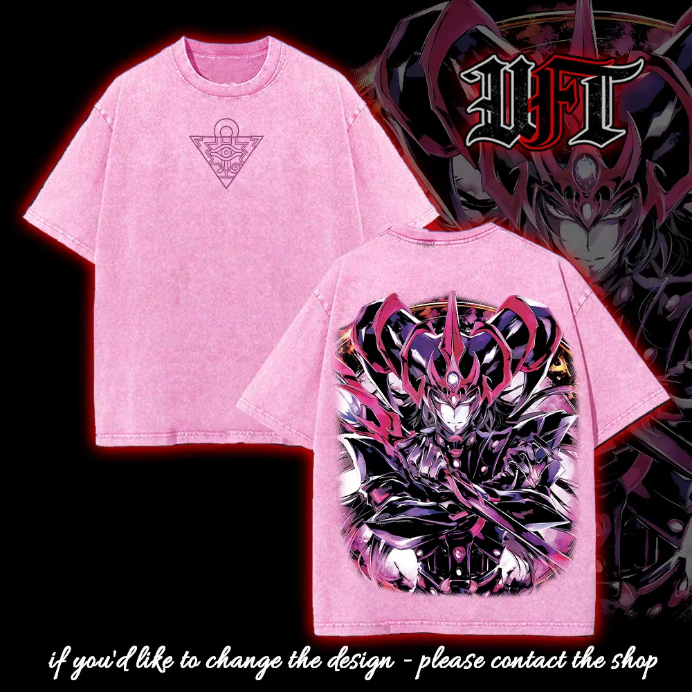 Dark magician of black chaos vintage retro gothic art yugi muto yami monster card yugioh duel monster Anime Manga 2 sided Washed T-shirt Soft Menswear graphic tee tank top sweatshirt hoodie
