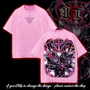 Dark magician of black chaos vintage retro gothic art yugi muto yami monster card yugioh duel monster Anime Manga 2 sided Washed T-shirt Soft Menswear graphic tee tank top sweatshirt hoodie