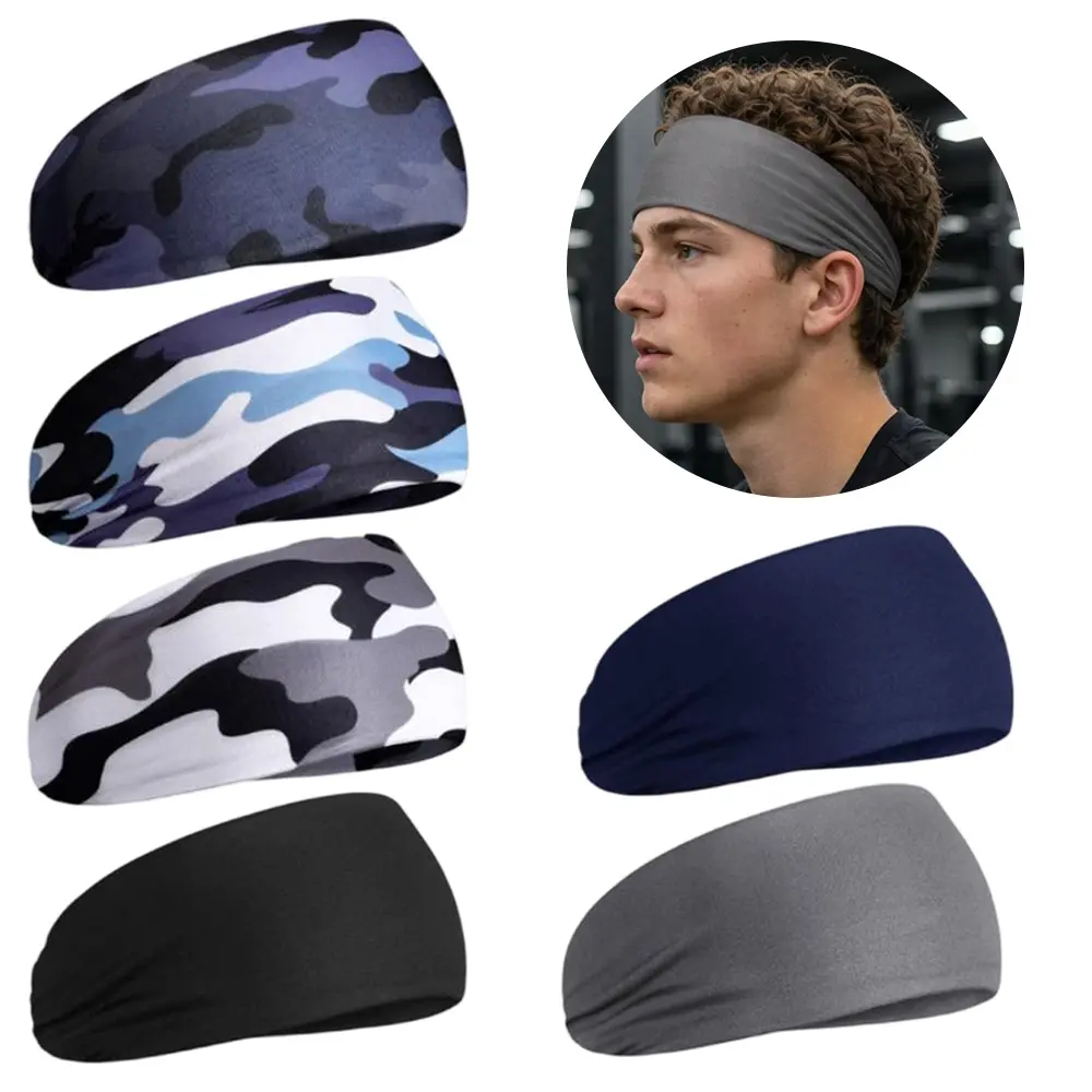 6Pcs Elastic Sweat-Absorbing Training Headbands, Breathable Wicking Sweatbands for Boys/Girls - Camouflage Home Improvement Building Supplies Wallpaper & Wall Trim Gift Accessories