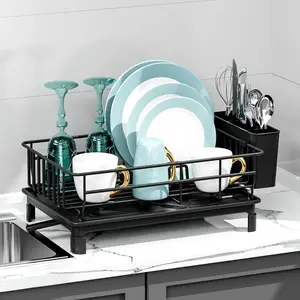 Multifunctional Dish Drying Rack for Tableware, 1 Count Kitchen Countertop Large Capacity Multi-purpose Dish Drain Rack, Dish Organizer for Daily Use, Kitchen Accessories, Kitchen Organization, Dish Drying Organiser, Summer for Gift